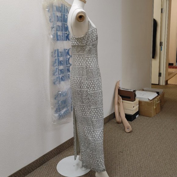 BARI JAY FORMAL/PROM FULL LENGTH GOWN WITH RHINESTONE SPAGHETTI STRAPS SIZE13/14 - Picture 2 of 14